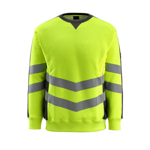 Chemises à manches longues haute visibilité réfléchissantes, sweat-shirt de sécurité personnalisé, sweat-shirt réfléchissant haute visibilité jaune/noir - Product Image 1