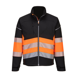 Vestes de sécurité réfléchissantes haute visibilité personnalisées, coupe-vent, chaudes, en softshell avec poche - Product Image 1