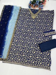Ropa étnica de alta calidad para ocasiones especiales, viscosa, seda Dola con trabajo de tejido, traje Salwaar y Dupatta a precio de mayorista. - Product Image 2
