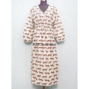 Bata Kimono de Algodón para Mujer, Estampado a Bloques, Lavable, Cómoda, Ropa de Dormir, Vestido de Dama de Honor, Bata de Playa, Hecha a Mano, Larga - Product Image 3