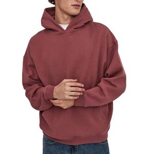 เสื้อฮู้ดดี้ผู้ชายผ้าฝ้ายเฟรนช์เทอร์รี่เนื้อหนา GSM สูง ทรงโอเวอร์ไซส์ ไหล่ตก ดีไซน์กระเป๋าใหญ่ สำหรับฤดูใบไม้ร่วง MOQ ต่ำ - Product Image 1