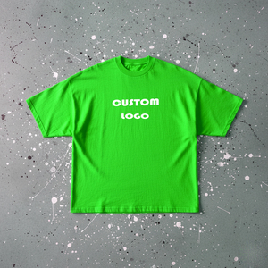 เสื้อยืดทรงบ็อกซี่ หนัก 300 กรัม คุณภาพดีอันดับต้นๆ สำหรับผู้ชาย พิมพ์ลายโลโก้ด้วยคริสตัลแบบกำหนดเอง คอกลม เสื้อยืดโอเวอร์ไซส์สำหรับผู้ชาย - Product Image 4