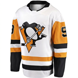 Manufacturer white orange <b>black</b> Custom ice hockey Jersey fullSleeve breathable customized team numberlogo sportswear regular fit - Product Image 1