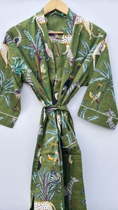 Cotton Printed Kimono Robe Dress Kimono Night Wear Dress Kimono Maternity Cotton Gown Bridesmaid Bathrobe Beautiful Kimono - Product Image 2