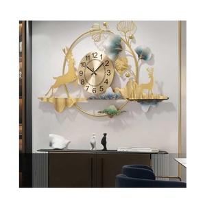 Diseño antiguo Decoración para el hogar Decoración de pared de metal con reloj de pared para sala de estar Reloj de pared Uso de decoración para el hogar Hotel y restaurante - Product Image 6