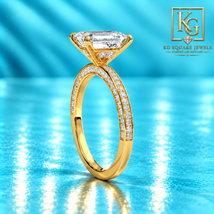 Anillo de Eternidad con Diamante Cultivado en Laboratorio, Corte Esmeralda Radiante, en Oro Amarillo de 14 Quilates, Certificado IGI, Joyería Fina Clásica para Novia - Product Image 2