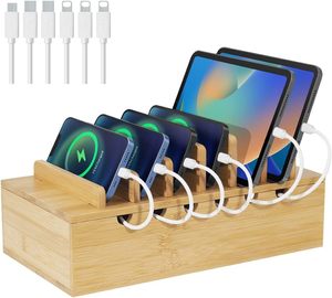 Stylish Bamboo Metal Handicraft Bookends Charging Slot | Eco-Friendly Office Solution Contemporary Design Scenic Pattern Natural - Product Image 3