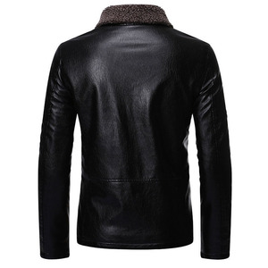เสื้อแจ็คเก็ตหนัง PU สีดำพรีเมียมสำหรับผู้ชาย ทรงเข้ารูป สไตล์นักขี่มอเตอร์ไซค์  แบบสวมใส่ขี่มอเตอร์ไซค์ สีพื้น ปิดด้วยซิป สวมใส่สบายๆ - Product Image 2