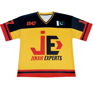 เสื้อคริกเก็ตผู้ชาย JINAH EXPERTS คอวี แขนสั้น ผ้าตาข่าย ระบายอากาศได้ดี พิมพ์ลายแบบ Sublimated ทรงปกติ เหมาะสำหรับทุกฤดูกาล - Product Image 5