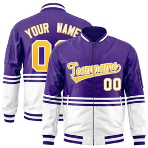 Chaqueta Bomber Varsity de Invierno Personalizada con Cierre de Cremallera, Cuello Alto, Nombre y Número del Equipo Bordados, Logotipo Frontal Informal y Elegante - Product Image 3
