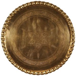 Plateau en laiton traditionnel, artisanal, décoratif, pour servir, de qualité supérieure, pour salle à manger, cuisine, table basse, présentation élégante - Product Image 6