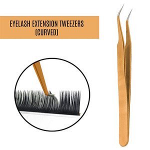 MAHFOOZ INSTRUMENTS Pinces à épiler personnalisées pour extensions de cils, en acier inoxydable, droites, avec pointe incurvée, pinces à volume - Product Image 6