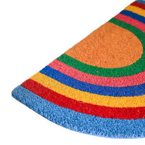 Rainbow Arc Coco Brush <b>Doormat</b> PVC Backed Colorful Designer Coir Door Mat Semi Circle Entrance Mat <b>Custom</b> Shape Home Decor - Product Image 3