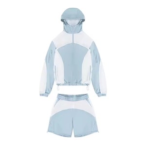 Wholesale Winter Casual High Quality Windbreaker 2-Piece Tracksuit <b>Set</b> Custom Double Layer Polyester Shorts <b>Set</b> - Product Image 1