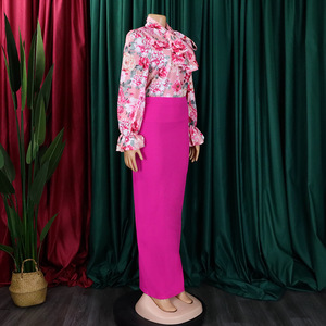 Plus Size Evening Dress Wholesale Women's Dress Floral Print 2 Piece set for Summer Spring Wholesale Factory Custom Manufacturer - Product Image 5