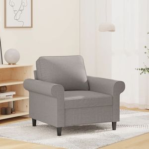 Fauteuil de salon en tissu polyester gris clair avec structure en métal et contreplaqué, fauteuil confortable - Product Image 1