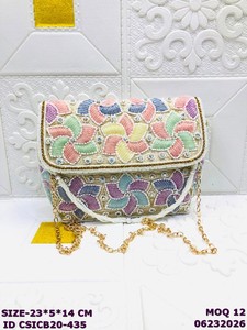 Luxury Handmade Beaded Evening <b>Clutch</b> Bag for Women | Embroidered Party Sling Bag with Chain Strap | Designer <b>Wedding</b> Shoulder - Product Image 5