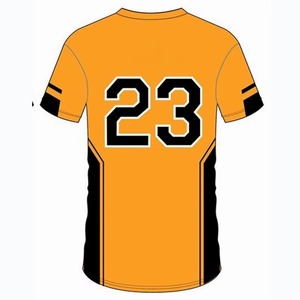 Maillot de baseball personnalisé pour homme, orange et noir, sublimé, manches courtes, anti-humidité, boutons sur le devant, uniforme pour adultes - Product Image 6