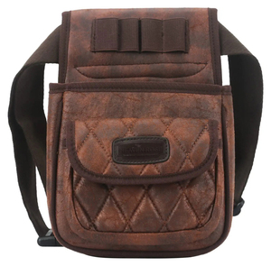Olive Green Leather Tactical Molle 5-Slot Ammo Pouch with Dual <b>D</b>-Rings and Side Straps for Hunting and Outdoor Use - Product Image 3