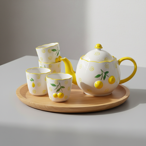 Premium Quality 3460983SETB-1.0 NEW BONE CHINA <b>TEA</b> <b>POT</b> <b>SET</b> W/4CUP - Product Image 2