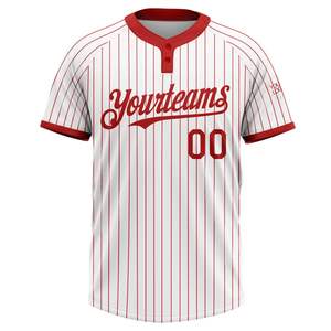 Maillot de softball personnalisé à deux boutons, uniforme d'équipe, 100 % polyester, manches courtes, couleur unie, séchage rapide, respirant - Product Image 2