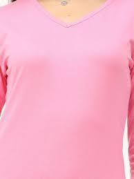 Camiseta Casual de Verano para Mujer STELLAR, Cuello en V, Manga Larga, Corte Regular, 100% Algodón, 240g, Color Rosa - Product Image 2