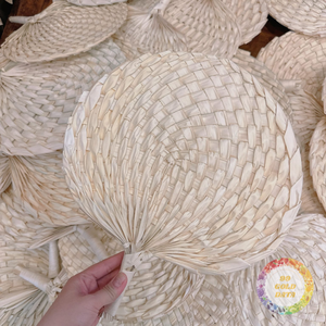 Bulk Bamboo Handheld Fan Straw Lining Painted Design | 100% Natural Bamboo | Modern Handmade Decor <b>Gift</b> for <b>Easter</b> Christmas - Product Image 6