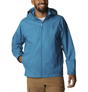 Chaqueta Cortavientos Azul con Capucha para Hombre, Ropa Casual para Exteriores, Impermeable, de Poliéster, Corte Regular, Estilo Otoñal - Product Image 1
