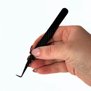 Pince à épiler Surtechs GJ-858 en acier inoxydable courbé, pointe de précision de 10 mm, surface lisse pour l'application sur les sourcils - Product Image 5