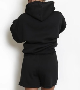 <b>Women</b> Purple Oversized Drop Shoulder 2 Piece <b>Sweatsuit</b> Set Fleece Blank Hoodie & Joggers Ribbed Cuffs Stylish Tracksuit - Product Image 2