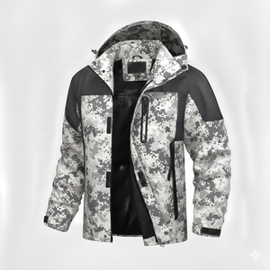 เสื้อแจ็คเก็ตกันหนาวบุขนสำหรับผู้ชายแบบสั่งทำพิเศษ กันน้ำ กันลม ผ้าฟลีซพิมพ์ลาย แห้งเร็ว ซิป คอเต่า แขนยาว - Product Image 6