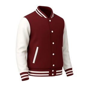 Veste universitaire unisexe d'hiver de haute qualité, personnalisée, style basketball, col montant, motif dessin animé, 100 % laine, coupe-vent, streetwear, fermeture boutonnée - Product Image 5