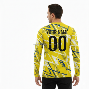 T-shirt à manches longues en jersey de coton décontracté de haute qualité, personnalisé en gros, 220 grammes, avec logo sur le devant pour hommes - Product Image 4