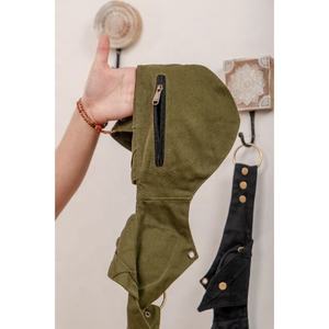 Riñonera antirrobo de lujo Unisex riñonera de cuero genuino/riñonera con patrón deportivo Vintage y cierre de cremallera - Product Image 5