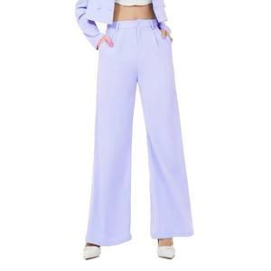 Pantalones de Vestir de Pierna Ancha para Mujer, a la Moda, de Cintura Alta, Transpirables, para Trabajo, OEM ODM - Product Image 1
