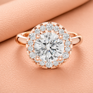 Bague de fiançailles de luxe en or 14K jaune, blanc et rose, avec diamant de laboratoire taille émeraude et halo, certifiée IGI, pour mariée, bague de promesse, haute joaillerie - Product Image 3