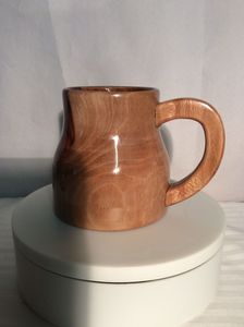 Eco Friendly Wooden Mug Handmade Solid Wood Coffee Cup Natural Finish Rustic Style Drinkware for Home Use - Product Image 3