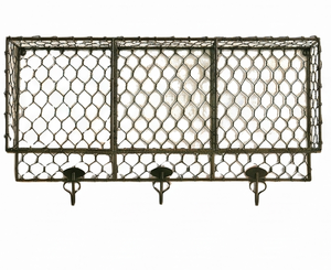 Premium Rustic Metal <b>Wire</b> Storage <b>Basket</b> Rectangle <b>Hanging</b> Multi-Purpose Organizer With Hooks For Neatening And Storage - Product Image 3