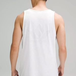 <b>Men's</b> <b>White</b> Solid Color Knitted Tank Top O-Neck Sleeveless Casual Regular Fit Breathable Muscle <b>Vest</b> - Product Image 2