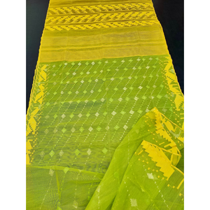 Magnifique sari traditionnel Jamdani en coton imprimé numériquement, séchage rapide et protection solaire, idéal pour les mariages et toutes les saisons. - Product Image 1