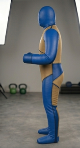 Mannequin de boxe bleu en PU, rembourré en éponge, équipement d'entraînement durable pour la pratique des arts martiaux pour adultes - Product Image 3