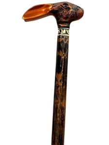 Bastón de Senderismo Elegante y Ajustable de 3 Secciones, Ligero, de Madera Maciza con Empuñadura de Latón con Cabeza de Conejo y Goma, para Hombres, Mujeres y Personas Mayores - Product Image 1