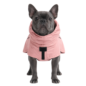 Sea Pink <b>Dog</b> Raincoat Waterproof Hooded Pet <b>Jacket</b> Lightweight Windproof Outdoor Rain Wear For Medium Large <b>Dogs</b> - Product Image 1