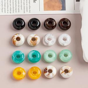 resin craft dern <b>Large</b> Pore Flat Round Dyed Hole <b>Beads</b> Bag Pendant Charm Accessories Loose <b>Beads</b> DIY Jewelry - Product Image 4