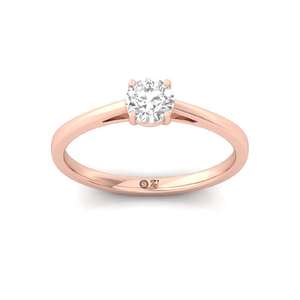 Bague de fiançailles classique solitaire en diamant CVD cultivé en laboratoire, plaquée or 10 carats, élégante alliance pour femme - Product Image 2