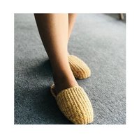 Sandales d'été unisexes: chaussures en rotin de paille naturelle tissées à la main.
