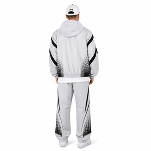 Conjunto de Chaqueta y Pantalón Cortavientos Personalizado para Invierno, Transpirable, para Hombre, con Cierre de Cremallera, Estampado Digital, Traje Deportivo de Nailon - Product Image 2