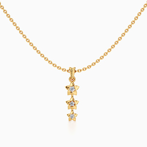 Colgante de Lujo Minimalista con Tres Diamantes Florales Cultivados en Laboratorio para Mujer en Oro de 10K, 14K, 18K, Regalo de Joyería Fina - Product Image 4