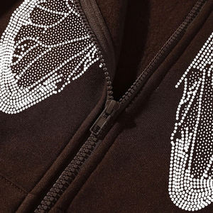 Wholesale Men's Cotton Rhinestone Hoodie Premium Pullover with Full <b>Crystal</b> Design Custom Manufacturer Export Quality <b>Cheap</b> - Product Image 4