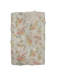 Tissu en coton peigné tissé blanc à appliques 3D imprimé floral, respirant et léger, largeur 54/43 pouces, pour filles et femmes - Vente chaude - Product Image 5